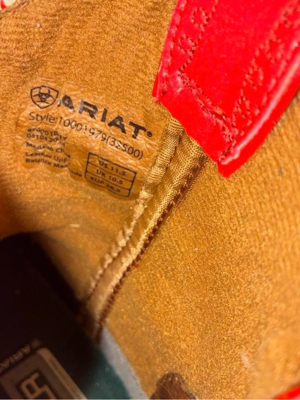 Ariat Red and Tan Leather Western Pull-On Boots